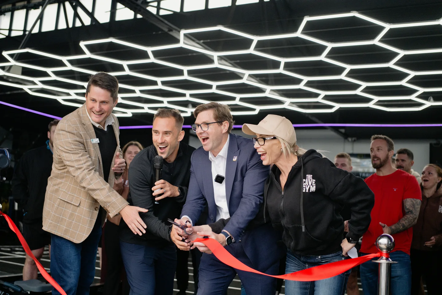 Jay and The Cave Gym team at their opening ceremony